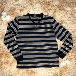NCE black and white striped long sleeve shirt
